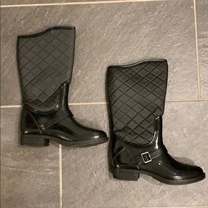 Target Black Quilted Rain Boots